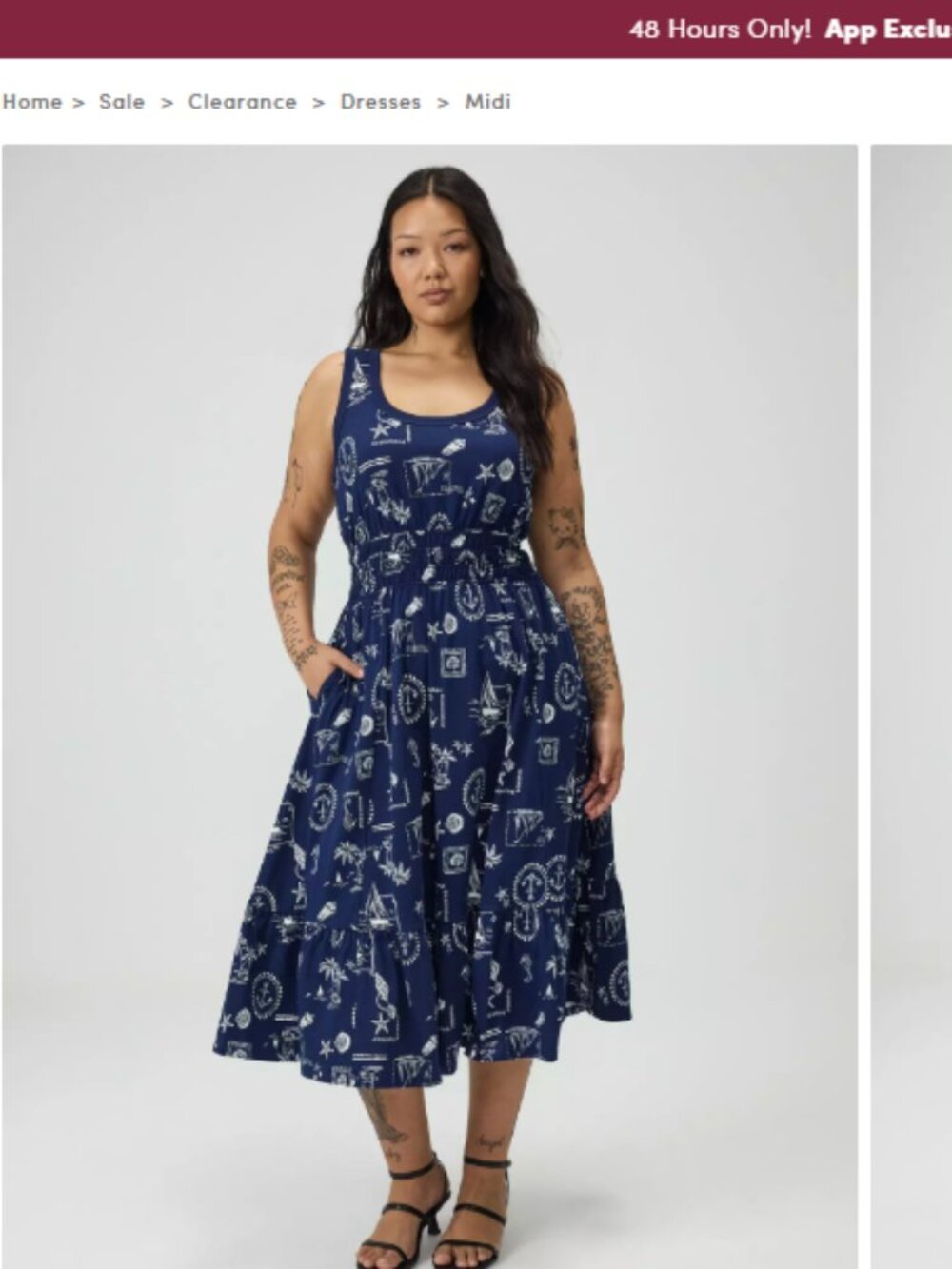 Torrid Shirred Waist Midi Dress